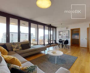 PREDANÉ + PRENAJATÉ -Slnečný, kompletne zariadený 4 izbový byt s terasou, loggiou, 2 x parking v garáži: rezidencia PARKVILLE, KOLIBA-BA III.