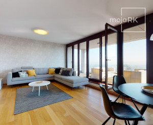 PREDANÉ + PRENAJATÉ -Slnečný, kompletne zariadený 4 izbový byt s terasou, loggiou, 2 x parking v garáži: rezidencia PARKVILLE, KOLIBA-BA III.