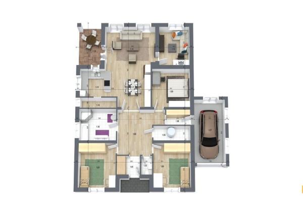 PREDANÉ -Moderný 5 izbový rodinný dom 154 m2 - bungalov NOVOSTAVBA skolaudovaná s pozemkom 580 m2