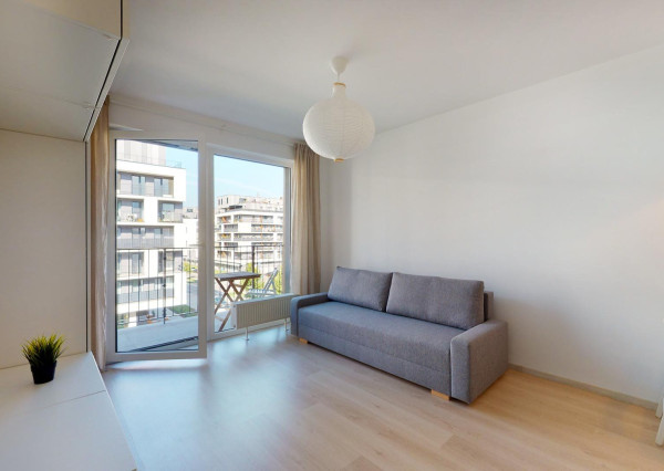 PRENAJATÉ- 1 izb. útulný byt s balkónom kompletne zariadený v novostavbe časť - SLNEČNICE MESTO, BA V.