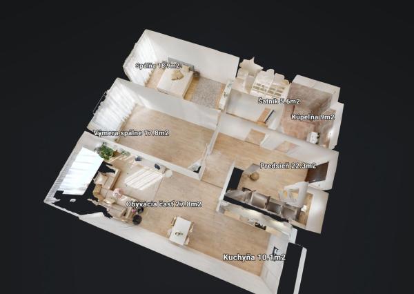 PRENAJATÉ - Úplne nový, elegantný 3 izb. byt 123 m2 zariadený, 2 x parking, priamo v centre BA I - Staré Mesto.