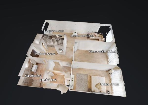 PRENAJATÉ - Úplne nový, elegantný 3 izb. byt 123 m2 zariadený, 2 x parking, priamo v centre BA I - Staré Mesto.