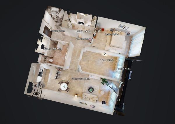 PRENAJATÉ - Úpne nový, elegantný 3 izb.byt 124 m2 kompletne zariadený, loggia, 2 x parking, BA I - Staré Mesto.