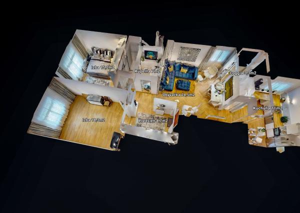 PRENAJATÉ - ÚPLNE NOVÝ, elegantný 3 izb.byt 90 m2 KOMPLETNE ZARIADENÝ,loggia,parking,STARÉ MESTO - ul. DUNAJSKÁ.