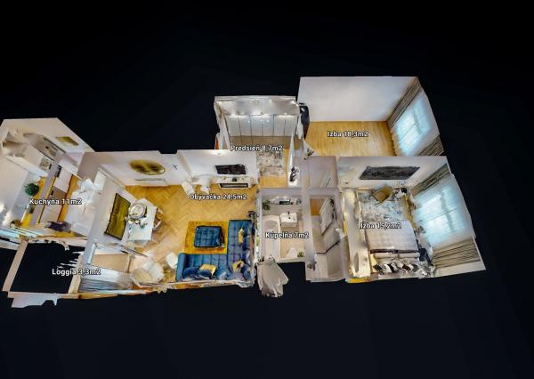 PRENAJATÉ - ÚPLNE NOVÝ, elegantný 3 izb.byt 90 m2 KOMPLETNE ZARIADENÝ,loggia,parking,STARÉ MESTO - ul. DUNAJSKÁ.