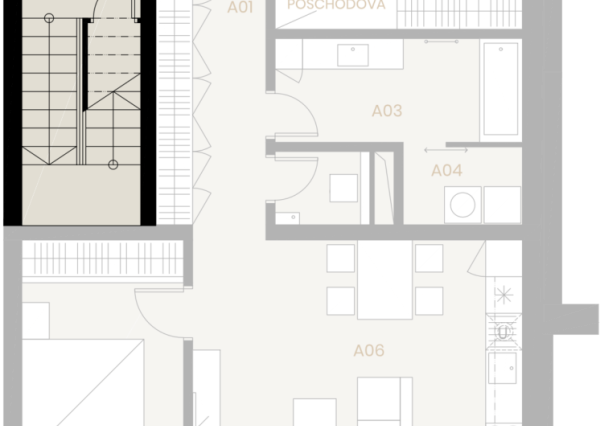REZERVOVANÝ A2 108m2 strešná terasa 44m2, Kačín, Alžbetin Dvor