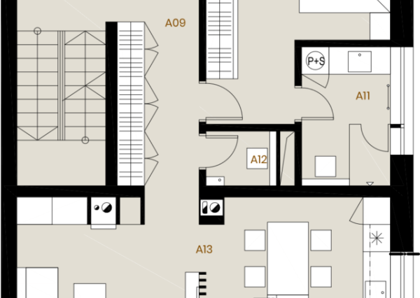 REZERVOVANÝ A2 108m2 strešná terasa 44m2, Kačín, Alžbetin Dvor